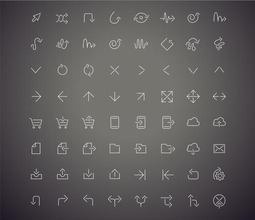 Arrows simplified icon vector