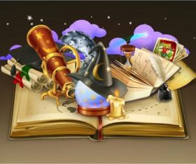 Astronomical knowledge illustration vector