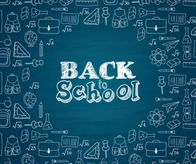 Back to schooi dark blue background vector