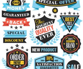 Badges Labels and Ribbons Set vectors