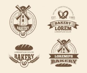 Bakery label vectors set