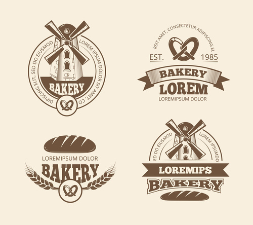 Bakery label vectors set
