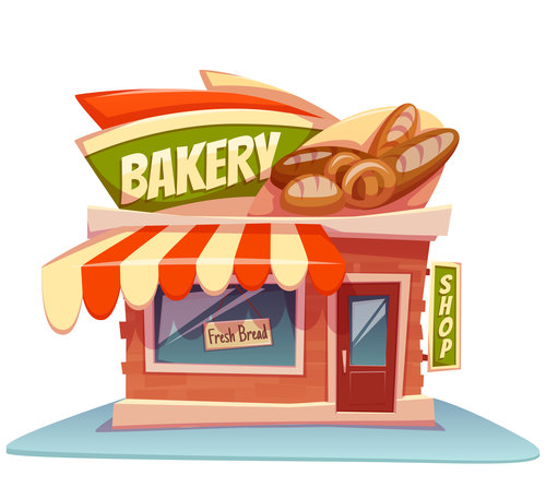 Bakery store cartoon vector