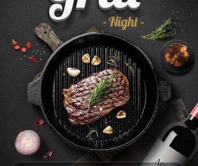 Barbeque Flyer with Poster PSD template