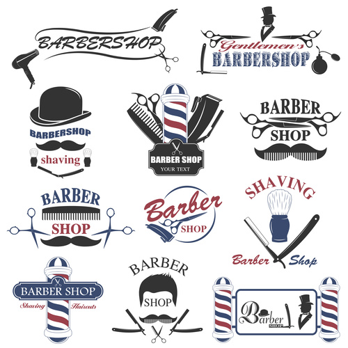 Barber shop label vector