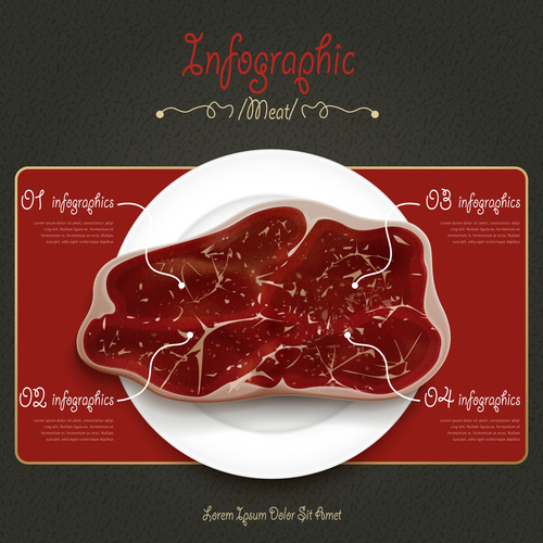 Beef Infographic Template Design vector