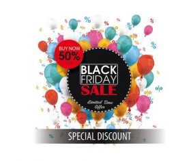 Black Friday Circles Balloons Percents vectors