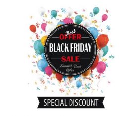 Black Friday Emblem Balloons Percents Banner vectors