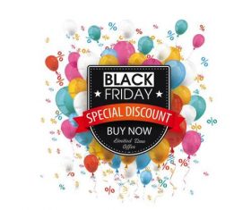Black Friday Shield Flag Balloons Percents vectors