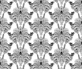 Black and white seamless floral pattern ornament vector