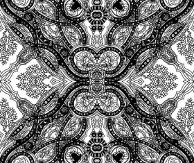 Black and white seamless floral pattern vector
