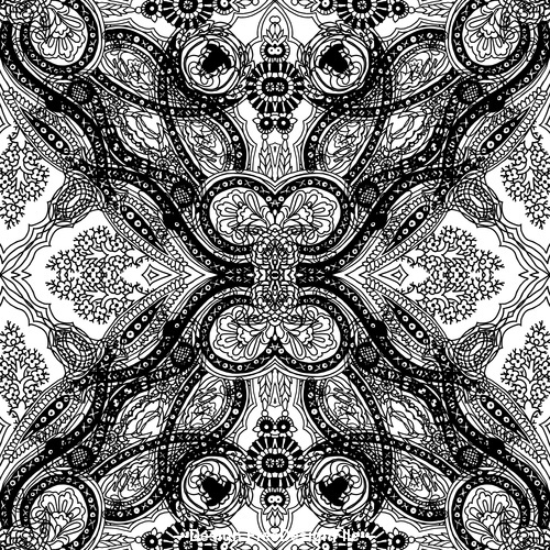 Black and white seamless floral pattern vector