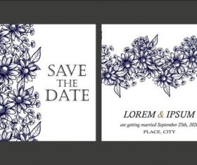 Black flower romantic illustration vector