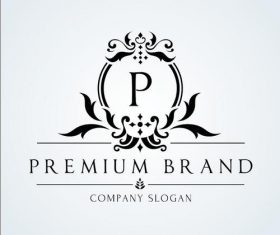 Black retro logo vector