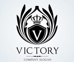 Black victory logo vector