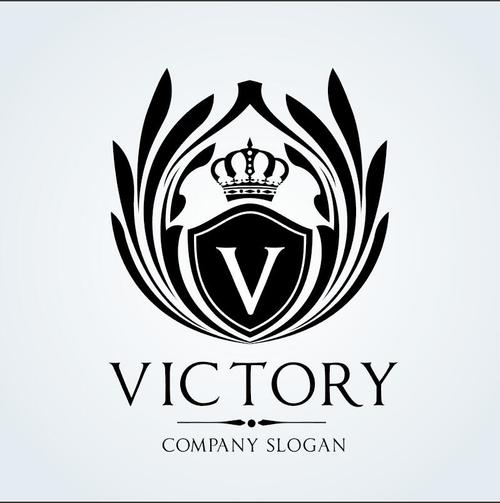 Black victory logo vector