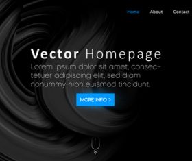 Black website template vector homepage design vectors