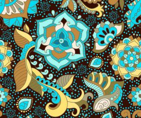 Blue Floral seamless pattern vectors