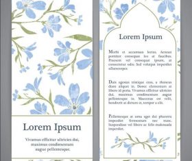 Blue Small flower Pattern banner vector 02