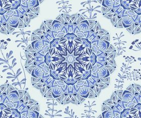 Blue and white porcelain background seamless pattern vectors