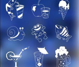 Blue background food menu Illustrations vectors