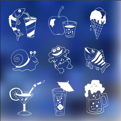 Blue background food menu Illustrations vectors