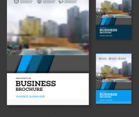Blue diagonal strip Brochure cover design vector