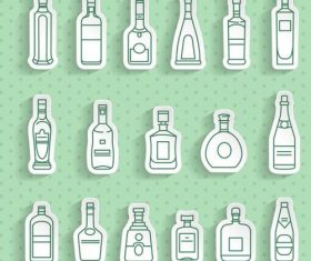 Bottle transparent stickers vector