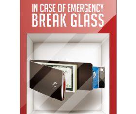 Break glass wallet vector