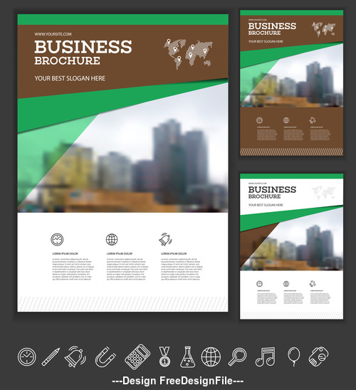 Brochure cover design vector 02