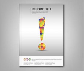 Brochures book with colored exclamation template vectors