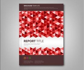 Brochures book with red triangles template vectors