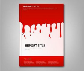 Brochures book with spilled red color template vectors