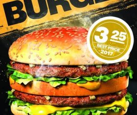 Burger sale flyer PSD template design