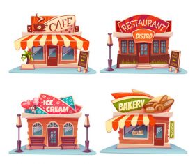 Cafe restaurant pizzeria and bakery vector