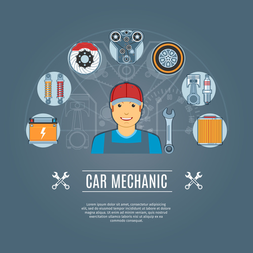 Car mechanic vector