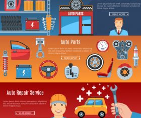 Car parts banner vector