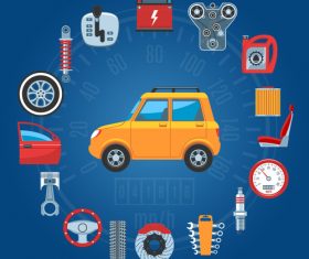 Car parts concept vector