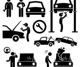 Car repair cartoon icon vector