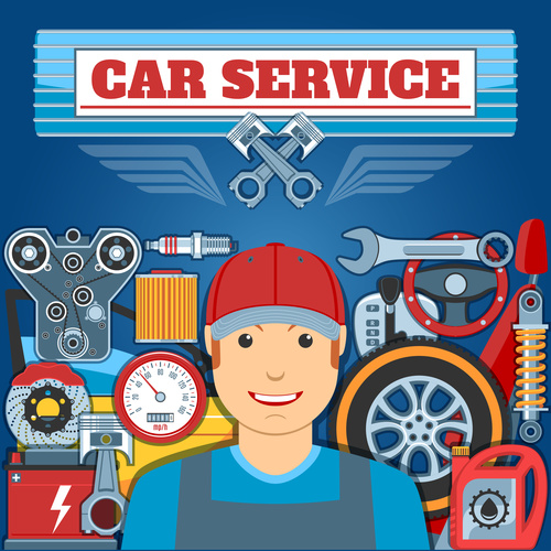 Car service vector set
