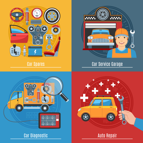 Cartoon Car Mechanic vector free download
