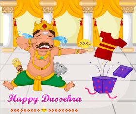 Cartoon Happy Dussehra vectors