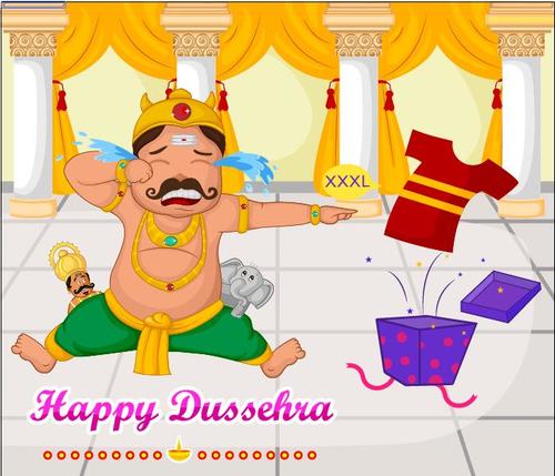 Cartoon Happy Dussehra vectors free download