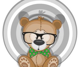 Cartoon Hipster Bear vector