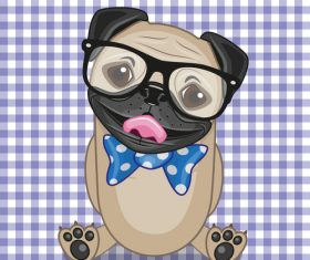 Cartoon Hipster Dog vector