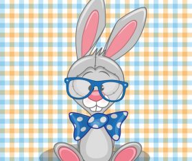 Cartoon Hipster Rabbit vector