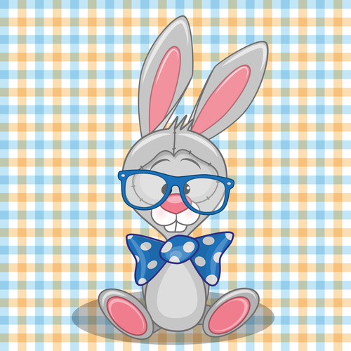 Cartoon Hipster Rabbit vector