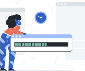 Cartoon Login Waiting Illustrations vectors