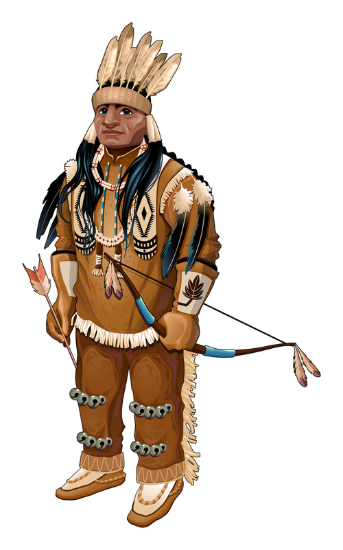 Cartoon Native American vectors free download