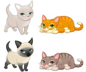 Cartoon animal Cats vectors